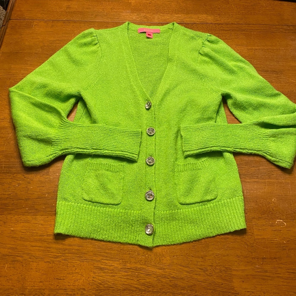 Lilly Pulitzer Angeli Lime Green Cardigan & Tank Set - Picture 15 of 16